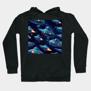 Spaceship Pattern Hoodie